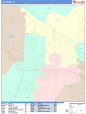 Palm Desert Digital Map Color Cast Style